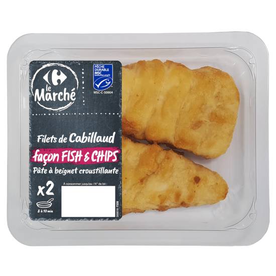 Carrefour Le Marché - Filets de cabillaud façon fish et chips