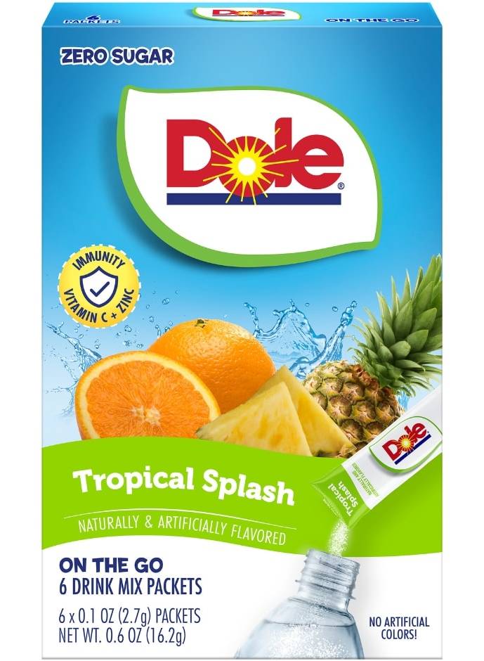 Dole Tropical Splash Drink Mix, Assorted (0.1 oz, 6 ct)