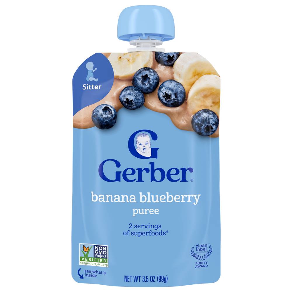 Gerber Natural 12+ Months Banana Blueberry Toddler Pouch (3.5 oz)