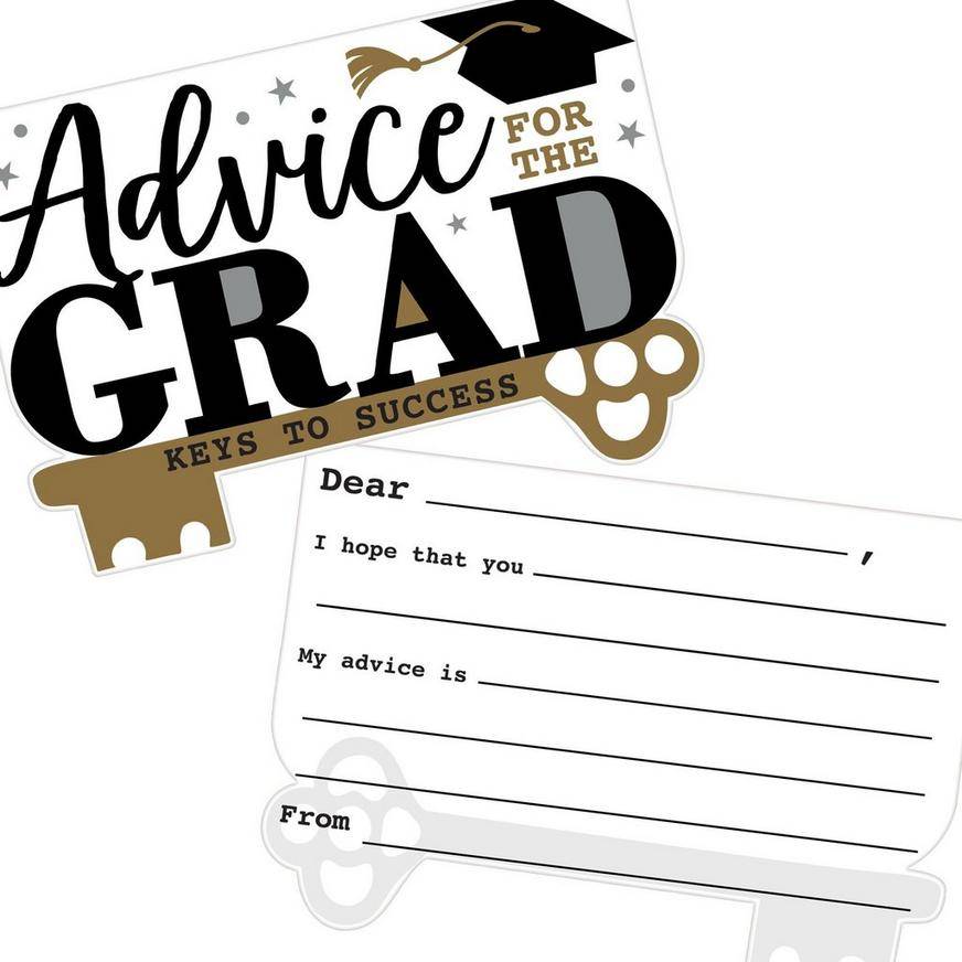 Party City Keys To Success Graduation Advice Cards (4 3/4in x 3 1/2in)