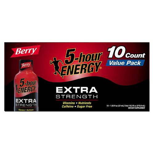 5-Hour ENERGY Shot, Extra Strength Berry - 1.93 oz x 10 pack