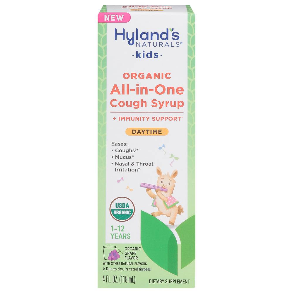 Hyland's Naturals Kids Organic All in One Cough Syrup, Grape (4 fl oz)