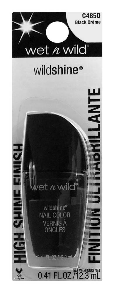 wet n wild Wildshine Nail Color C485d Black Creme (0.5 oz)