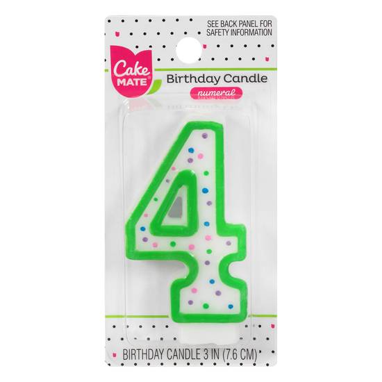 Cake Mate Numeral 4 Birthday Candle