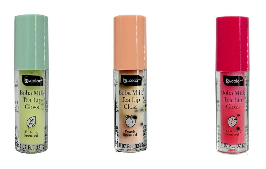 B Pure Boba Milk Tea Scented Lip Gloss, Assorted (0.07 fl oz)