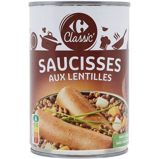 Carrefour Classic' - Saucisses aux lentilles cuisinées