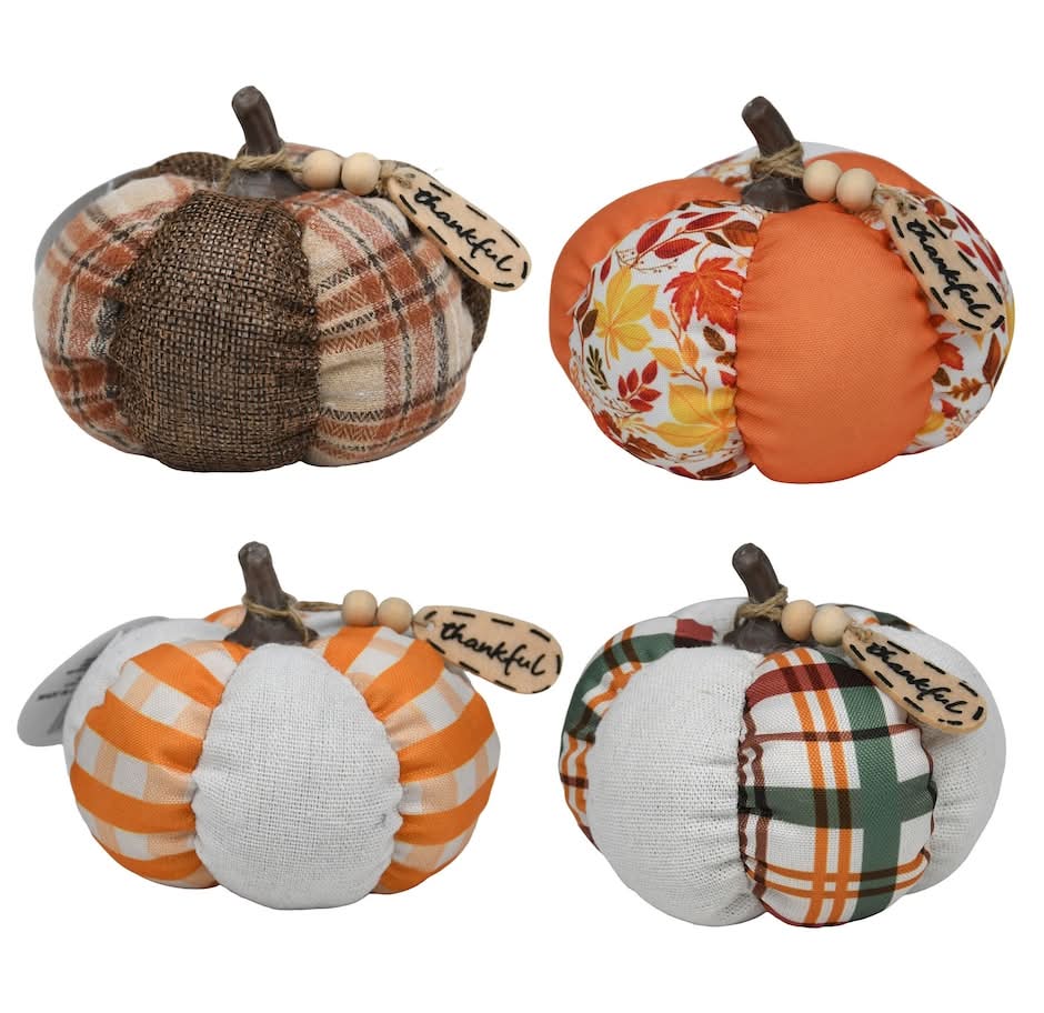 Seasonal Collection Pumpkin Plush Toy, Assorted