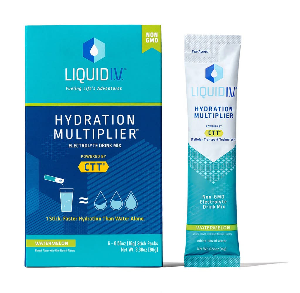 Liquid I.V. Hydration Multiplier Electrolyte Drink Mix, Watermelon (6 x 0.56 oz)