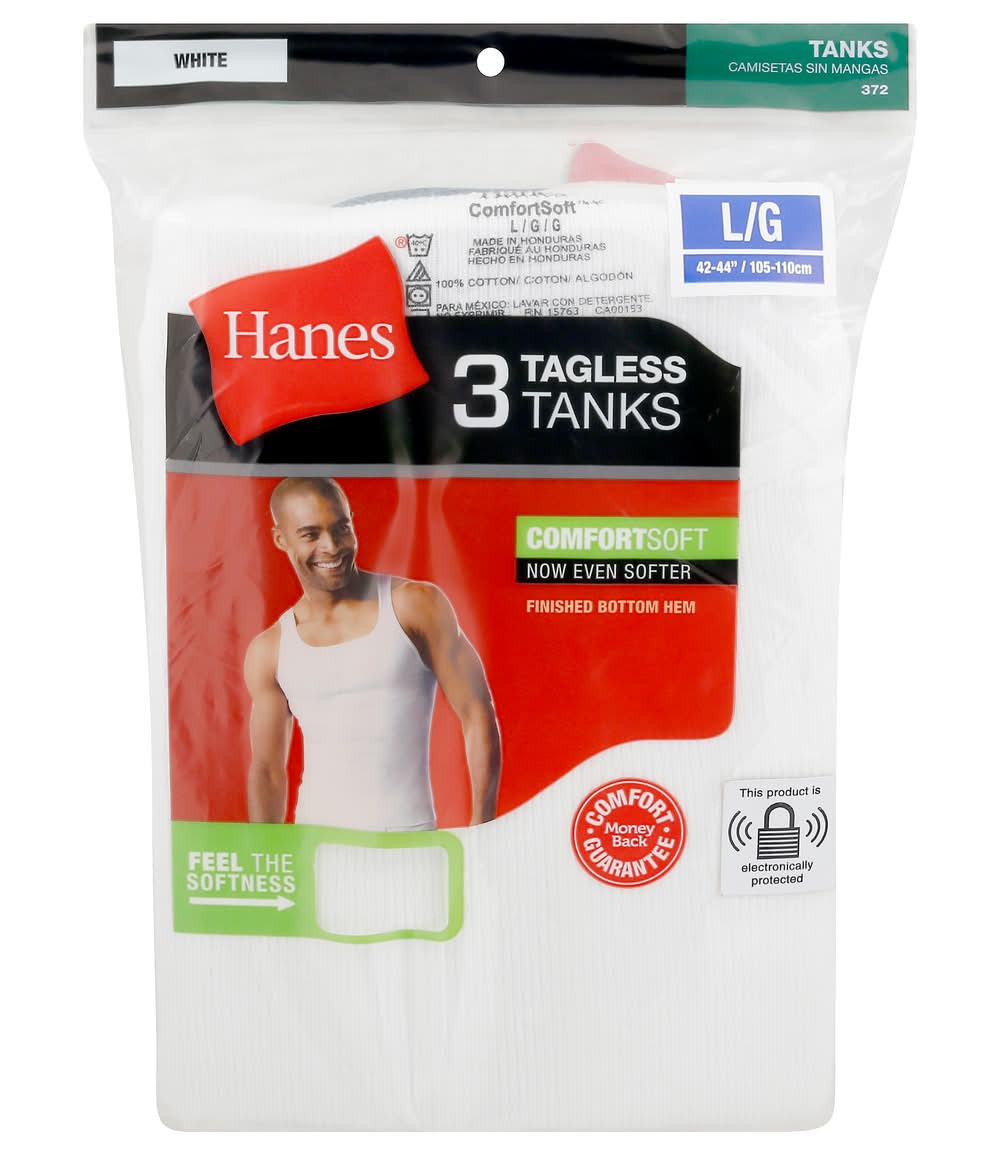Hanes L/G White Tagless Tanks