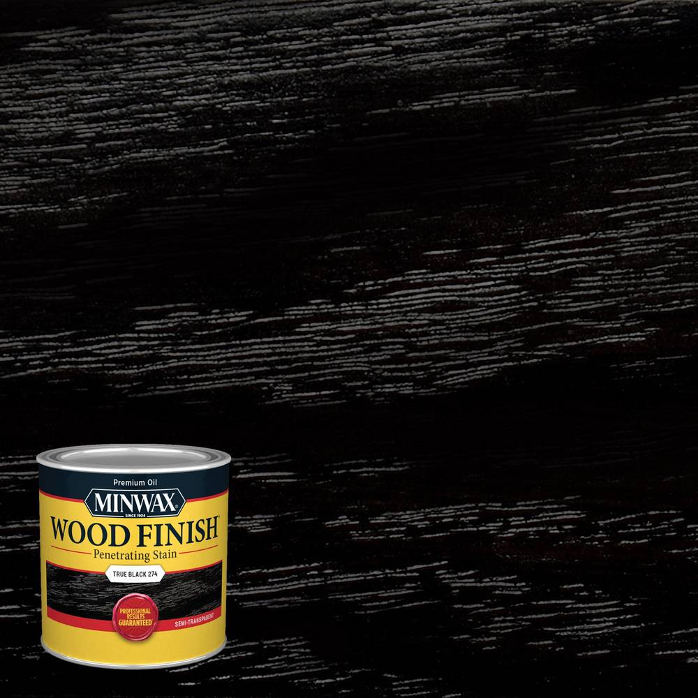 Minwax Wood Finish Oil-based True Black Semi-transparent Interior Stain (Half-pint) | 227644444