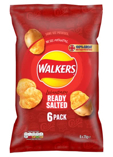 Walker's Salted, Potato Crisps (6 pack)