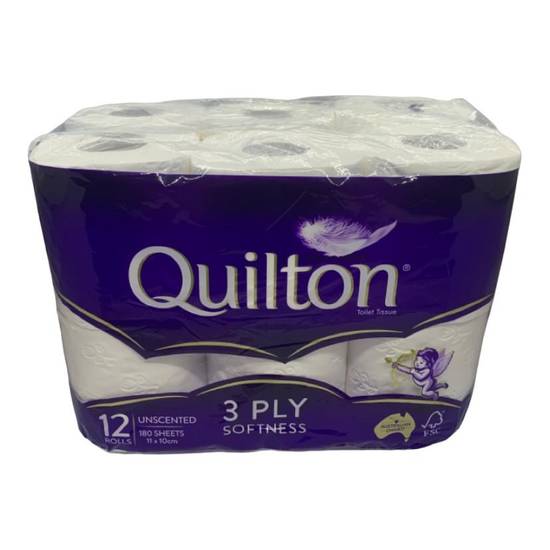 Quilton Unscented Toilet Tissue 3ply (12 Pack)