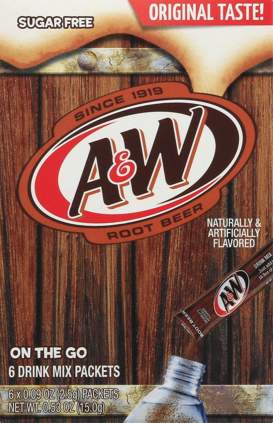 A&W on the Go Root Beer Drink Mix (6 packets)