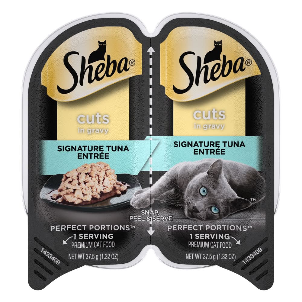 Sheba® Perfect Portions Adult Wet Cat Food - Cuts in Gravy, 2.65 Oz (Flavor: Tuna, Color: Assorted, Size: 2.65 Oz)