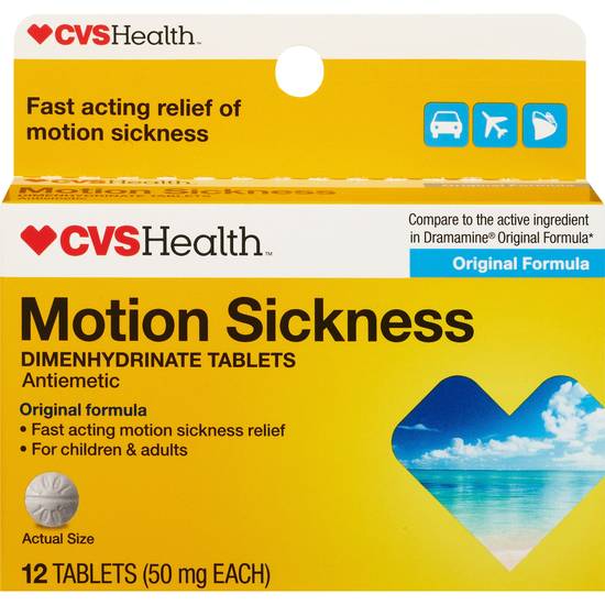 CVS Health Motion Sickness Tablets, 12 CT