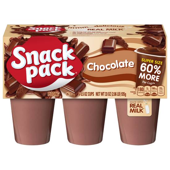 Snack pack Chocolate Pudding Super Size Cups(6 Ct)