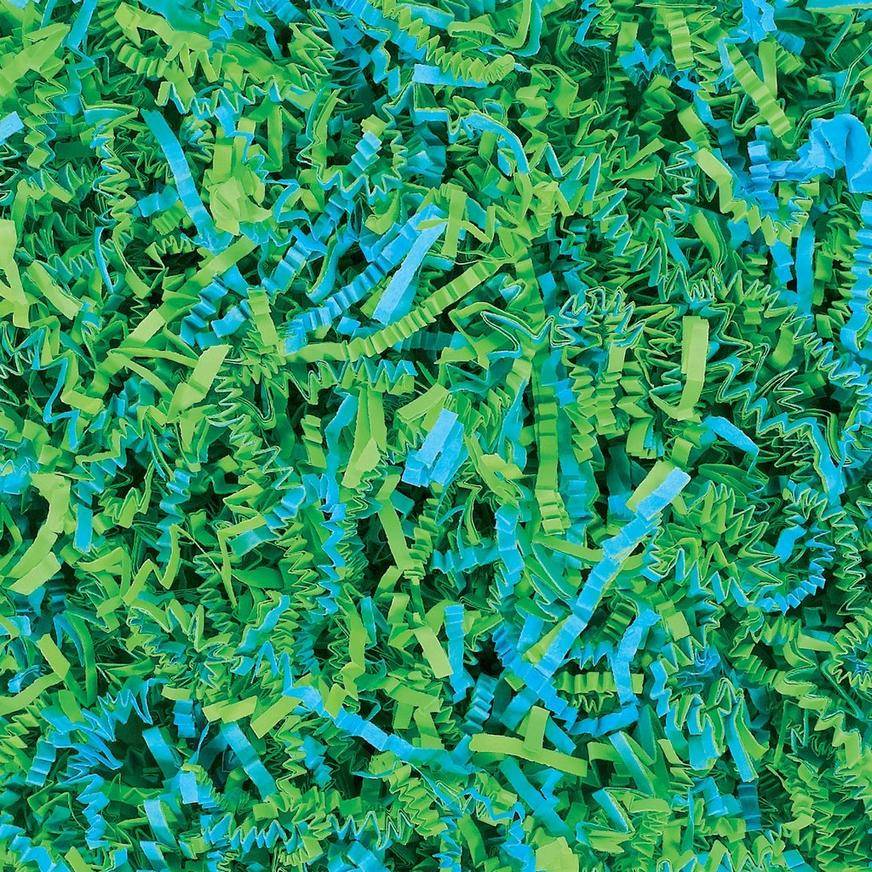 Green Blue Paper Easter Grass Strips