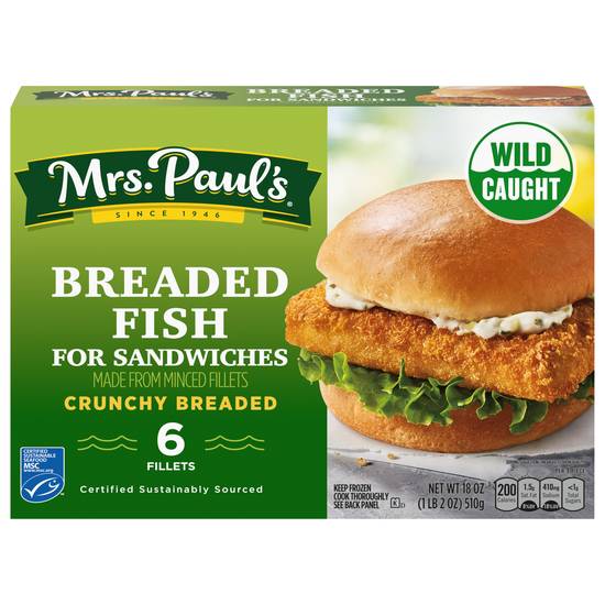 Mrs. Paul's Original Recipe Fish Sandwich Fillets (1.12 lbs)