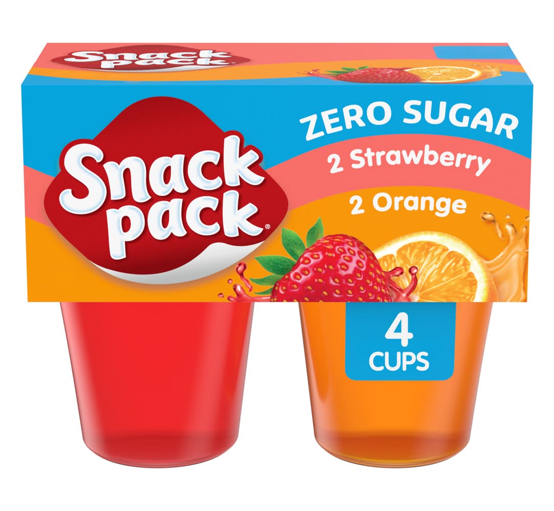 Snack Pack Sugar Free Juicy Gels, Strawberry Orange (13 oz, 4 ct)