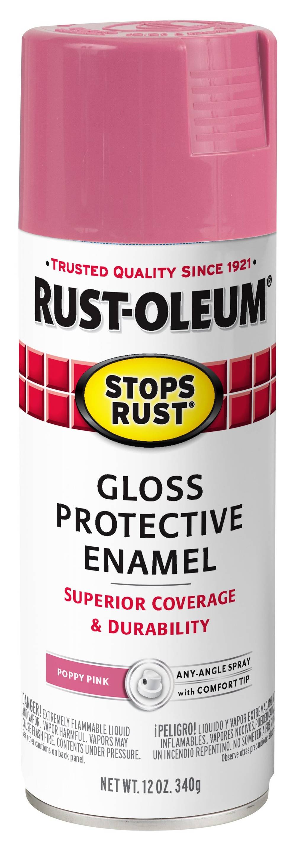 Rust-Oleum Stops Rust Gloss Poppy Pink Spray Paint (NET WT. 12-oz ) | 347026