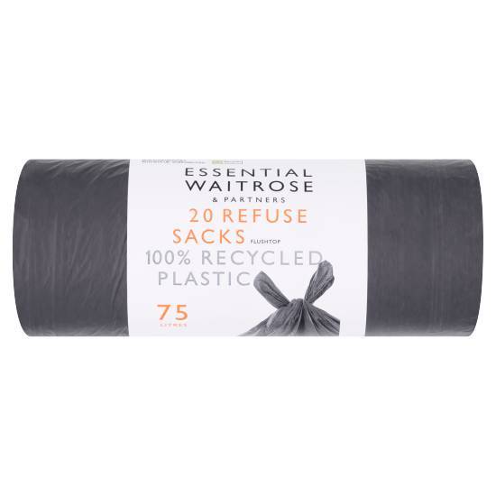 Essential Waitrose & Partners Refuse Sacks Flushtop (20 pack)