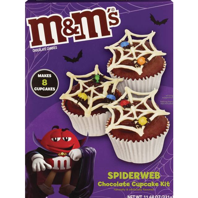 M&Ms Choc Spiderweb Cupcake Mix Kit