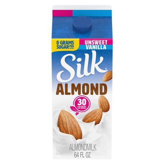 Order Silk Unsweetened Vanilla Almond Milk 1/2 Gallon food online from Everyday Needs by Gopuff store, Norfolk on bringmethat.com