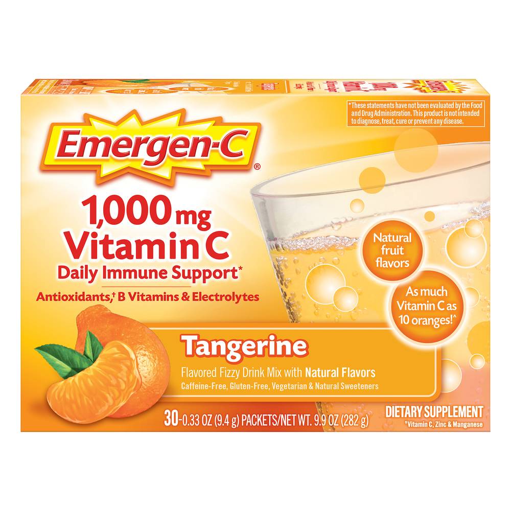 Emergen-C Vitamin C Tangerine Supplement Fizzy Drink Mix (30 ct)