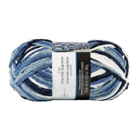 100% polyester cozy chenille yarn Denim Blue