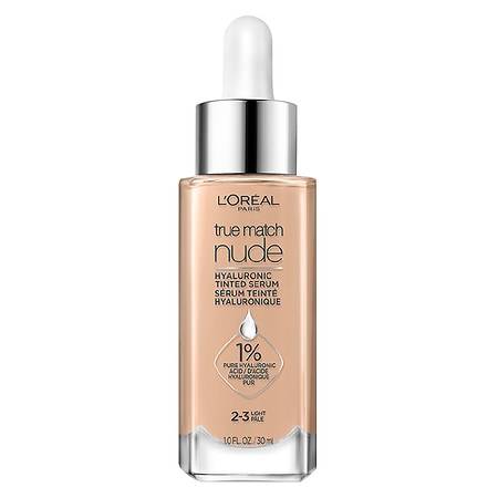L'oreal Paris True Match Nude Hyaluronic Tinted Serum Hydrates All-In-1, Light 2-3 (1 fl oz)