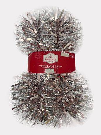 Holiday Time 12 Ft Tinsel Garland Mauve And Silver