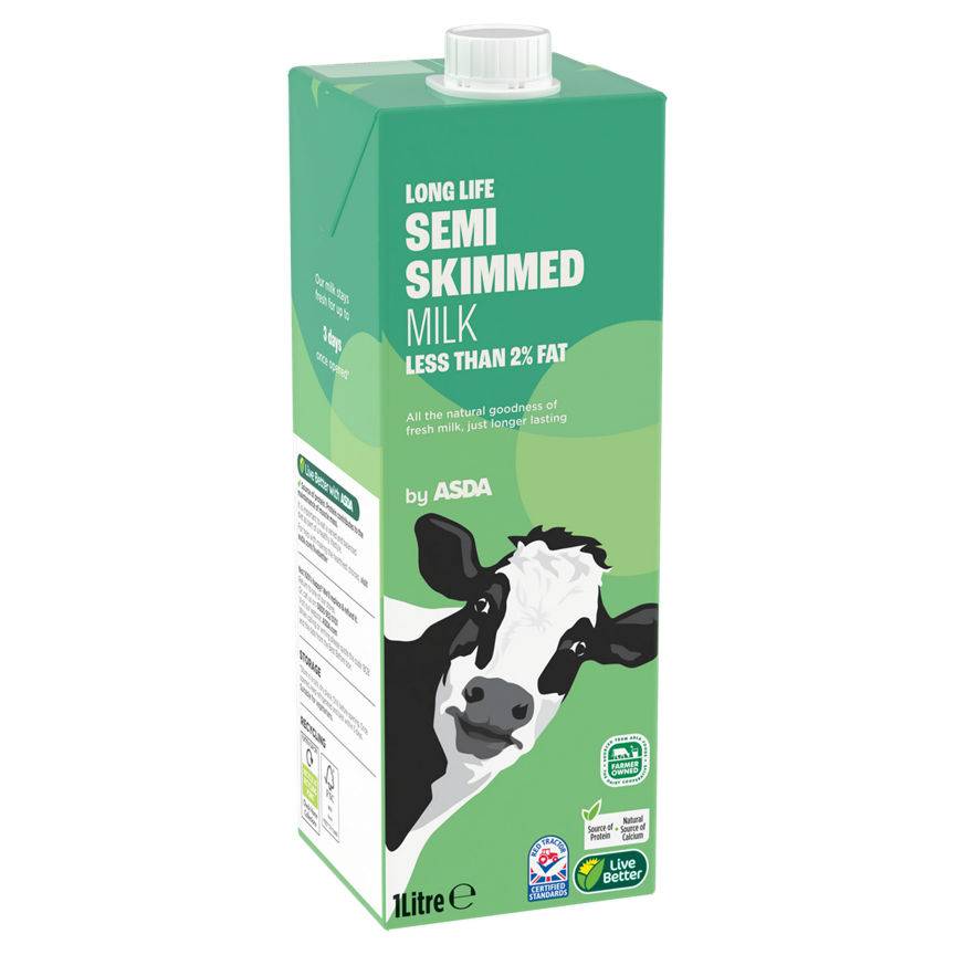 ASDA Long Life Semi Skimmed Milk (1L)