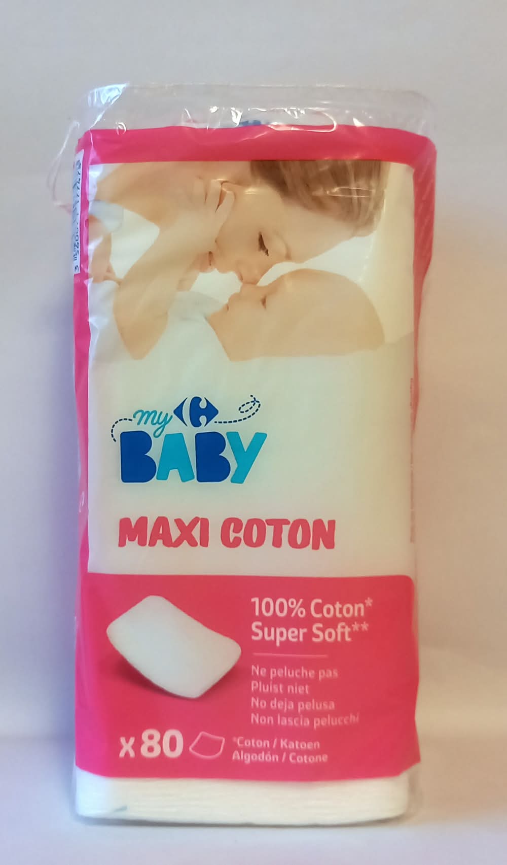 Carrefour Baby - Maxi coton lingettes pour bébé (80)