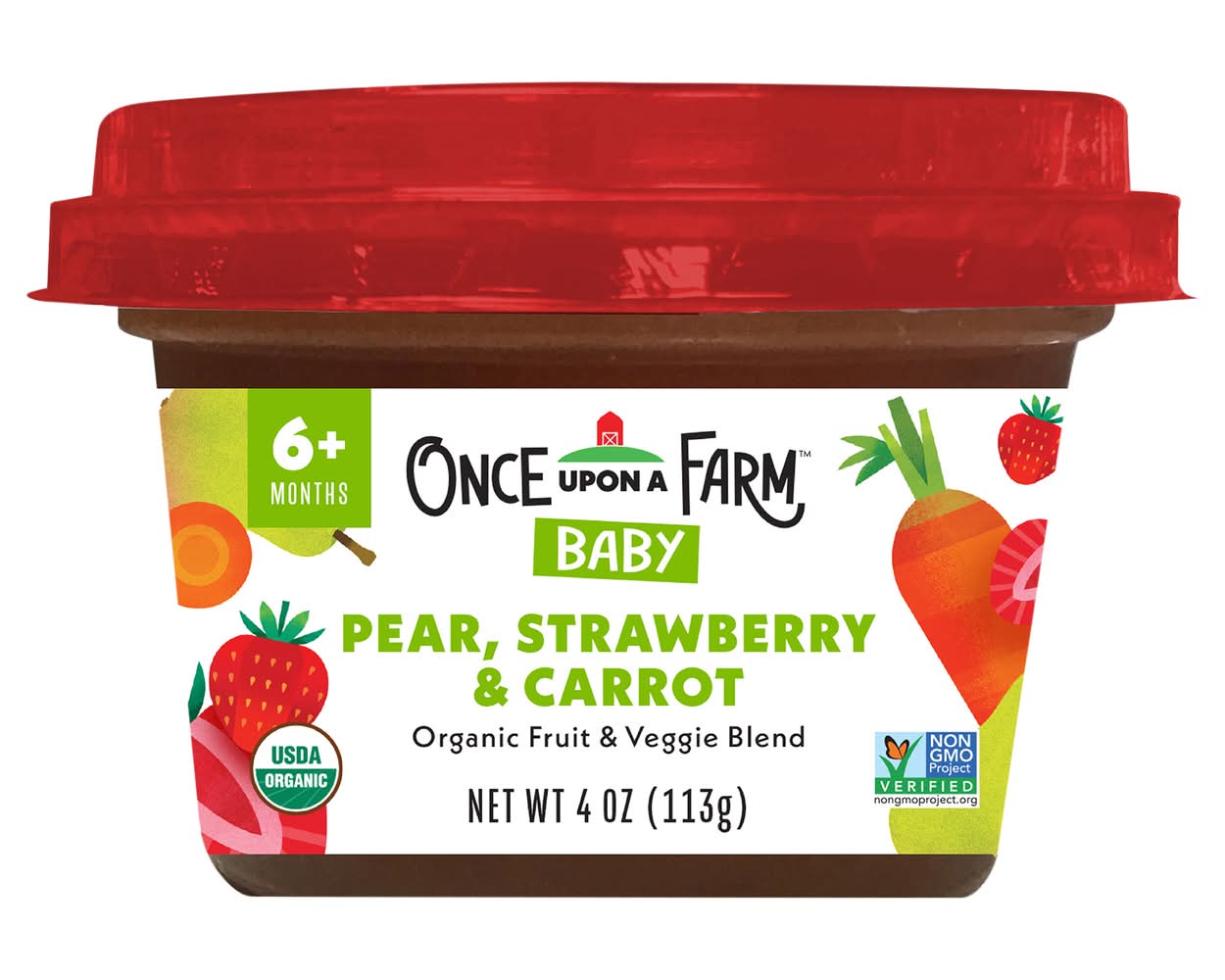 Once Upon a Farm Organic Pear Strawberry Carrot Stage 2 (4 oz)