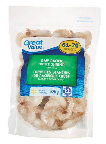 Great Value Raw Pacific White Shrimp (625 g)