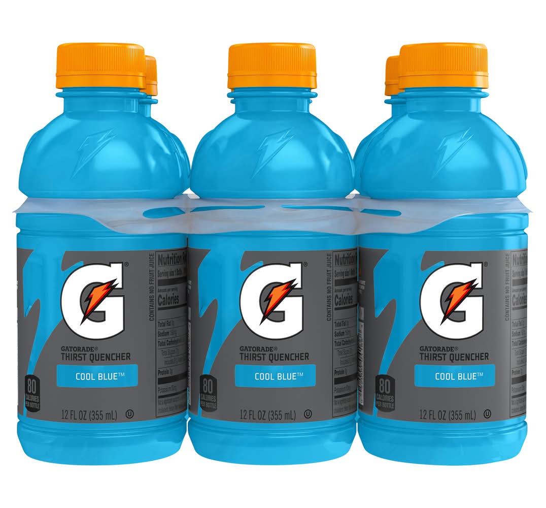 Gatorade Thirst Quencher Sports Drink, Cool Blue (6 x 12 fl oz)