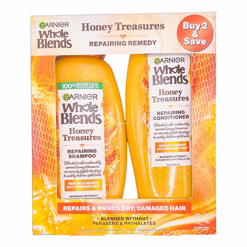 Garnier Whole Blends Honey Treasures Repairing Shampoo and Conditioner