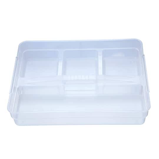 14.5" Clear Storage Tray With Handle By Simply Tidy