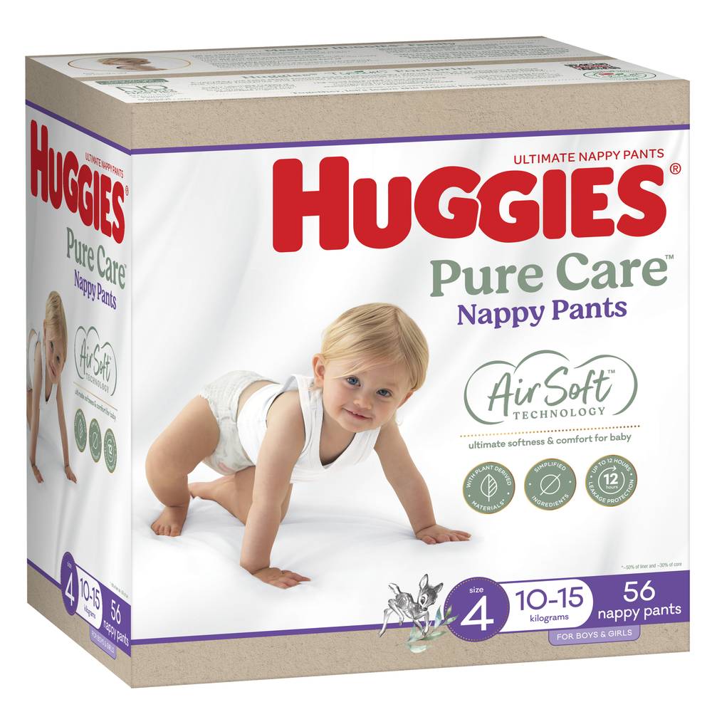 Huggies Ultimate Nappy Pants For Boys & Girls Size 4 (10-15kg) (56 pack)