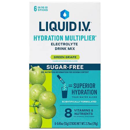 Liquid I.v. Hydration Multiplier Electrolyte Drink Mix (6 pack, 0.45 oz) (green grape)