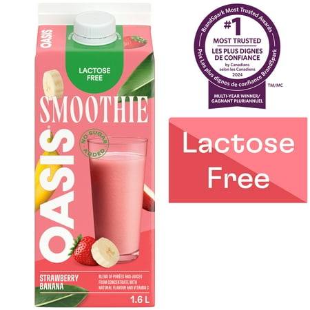 Oasis Lactose Free Smoothie, Strawberry- Banana (1.6 L)