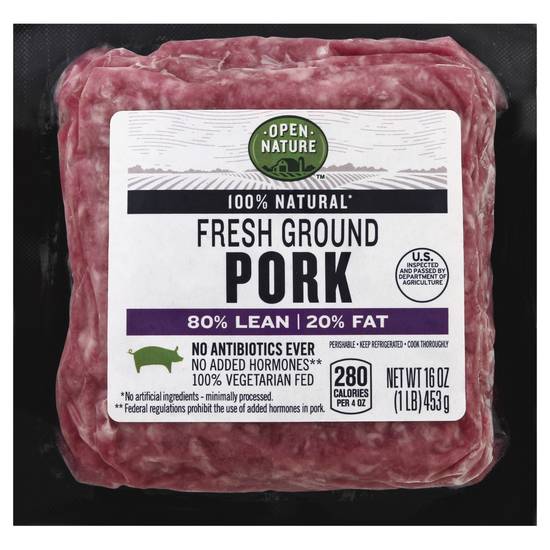 Open Nature Fresh Ground Pork (16 oz)