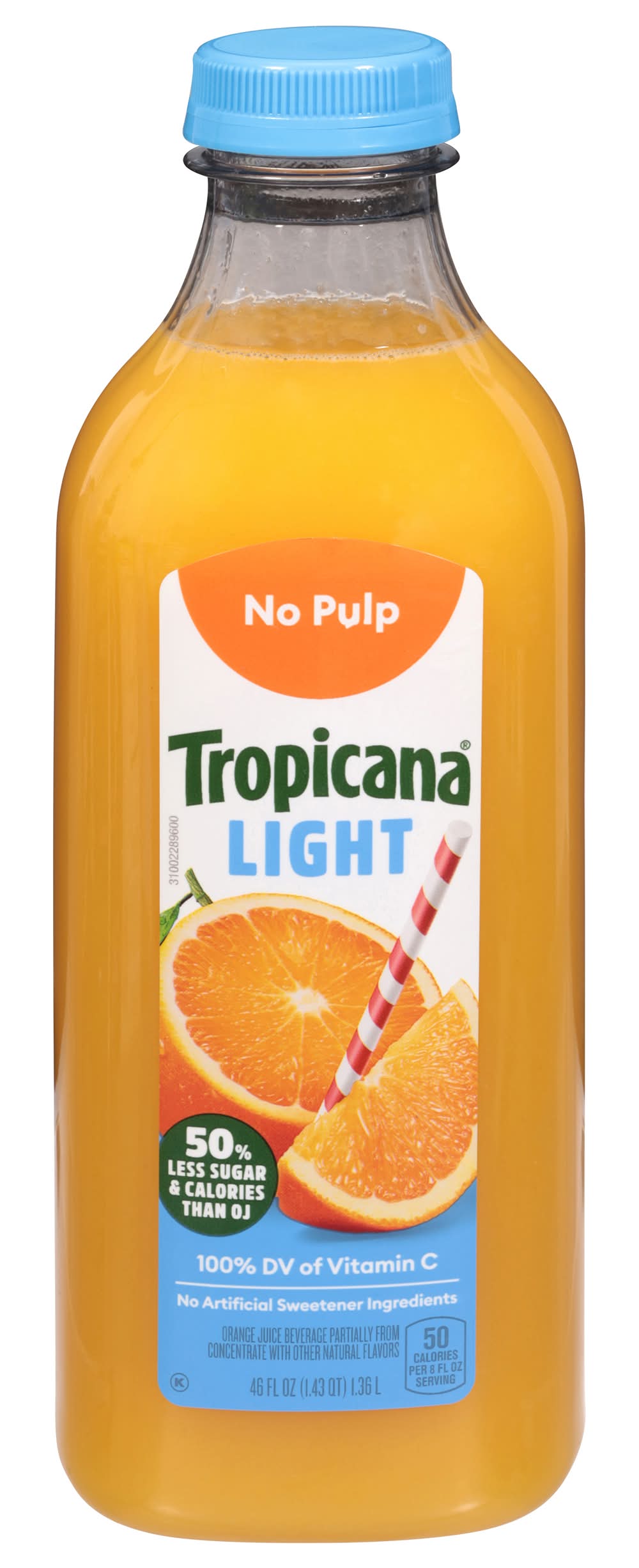 Tropicana No Pulp Light Orange Juice (46 fl oz)