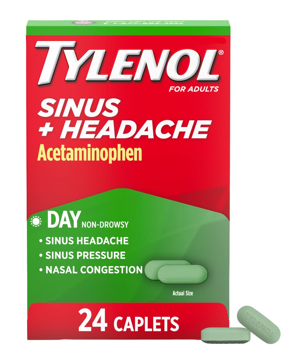 Tylenol Sinus Headache Acetaminophen Day Non Drowsy Caplets 325 mg (24 ct)