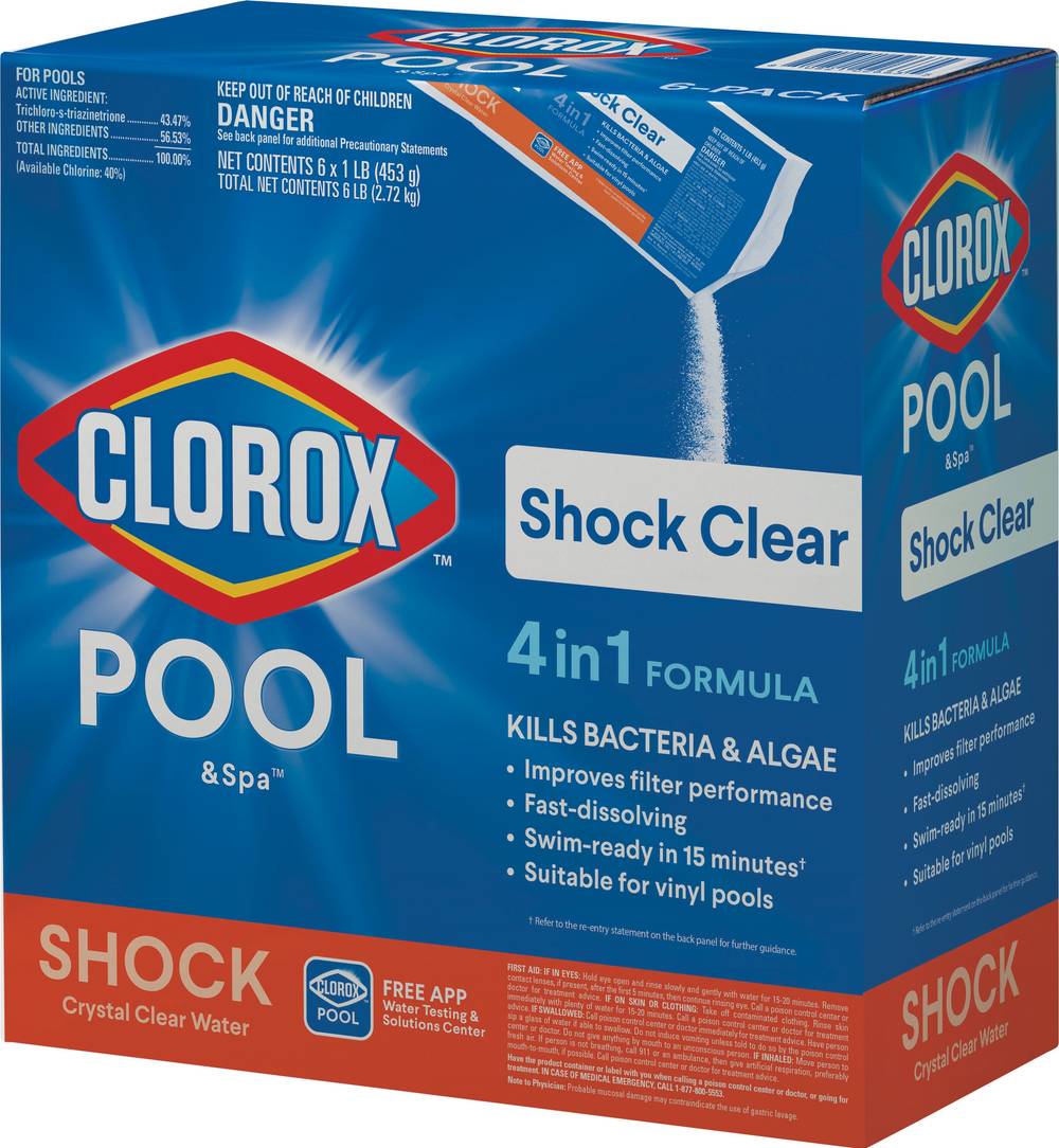 Clorox Pool&Spa Shock Clear 4 in 1 6-Pack 96-oz Pool Shock | 32706CLX