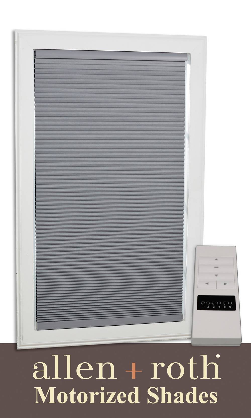 allen + roth 27-in x 72-in Gray Room Darkening Blackout Cordless Motorized Cellular Shade | 78635