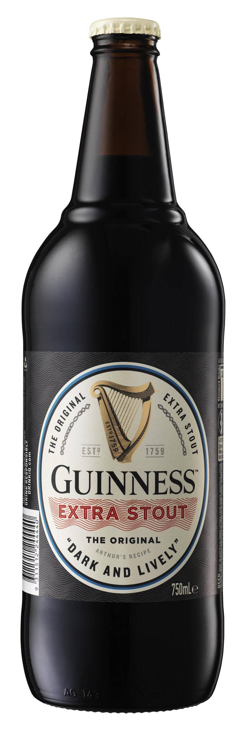 Guiness Extra Stout Btl 750mL