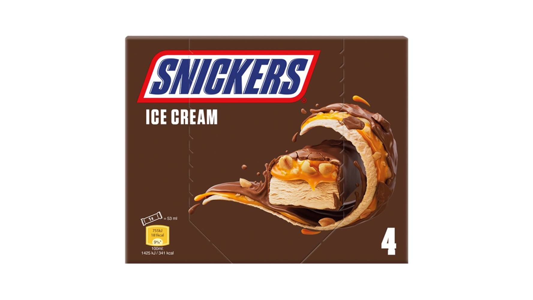 Snickers Chocolate Peanut Ice Cream Bars (4 ct)