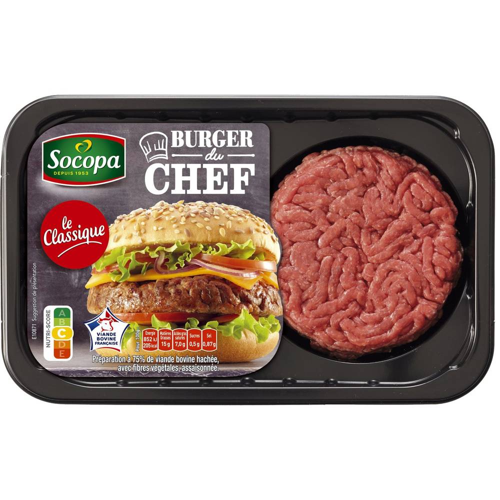 Socopa - Burger au boeuf 15% mat gr (250g)