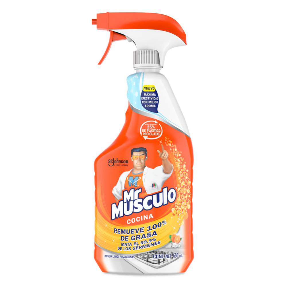 Mr Músculo · Limpiador desengrasante, naranja (650 ml)